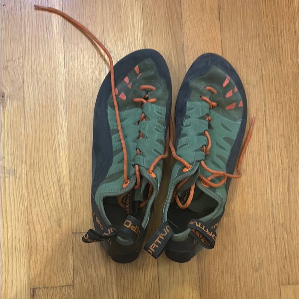 La Sportiva Green and Orange Athletic Climbing Shoes